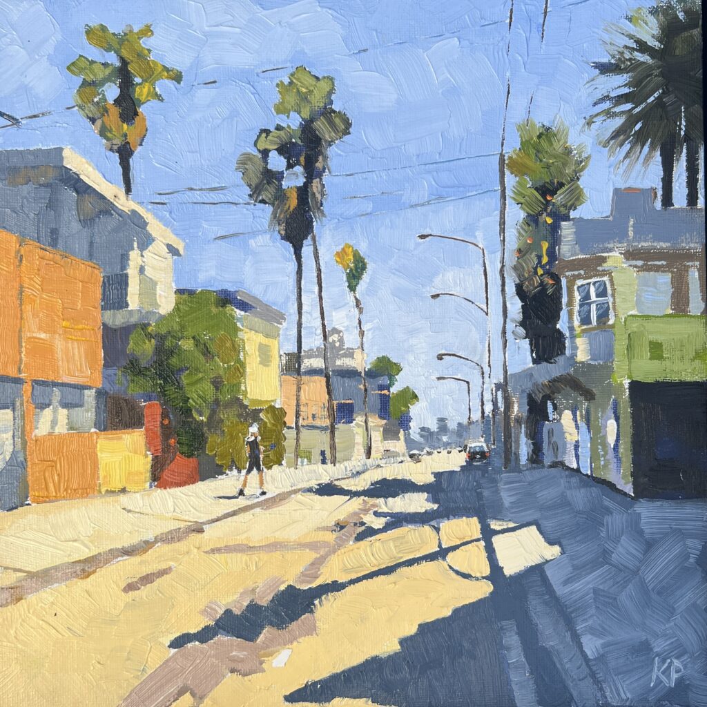 Venice Beach Streetscape oil on canvas